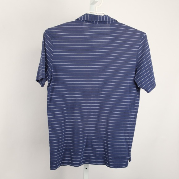Peter Millar Polo Shirt Mens Medium Blue White Stripe Seaside Midland Hills CC - Picture 4 of 12